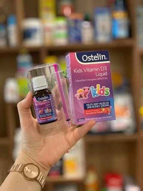 Vitamin D dạng nước cho trẻ Ostelin Kids Liquid 20ml/Drop 2.4ml