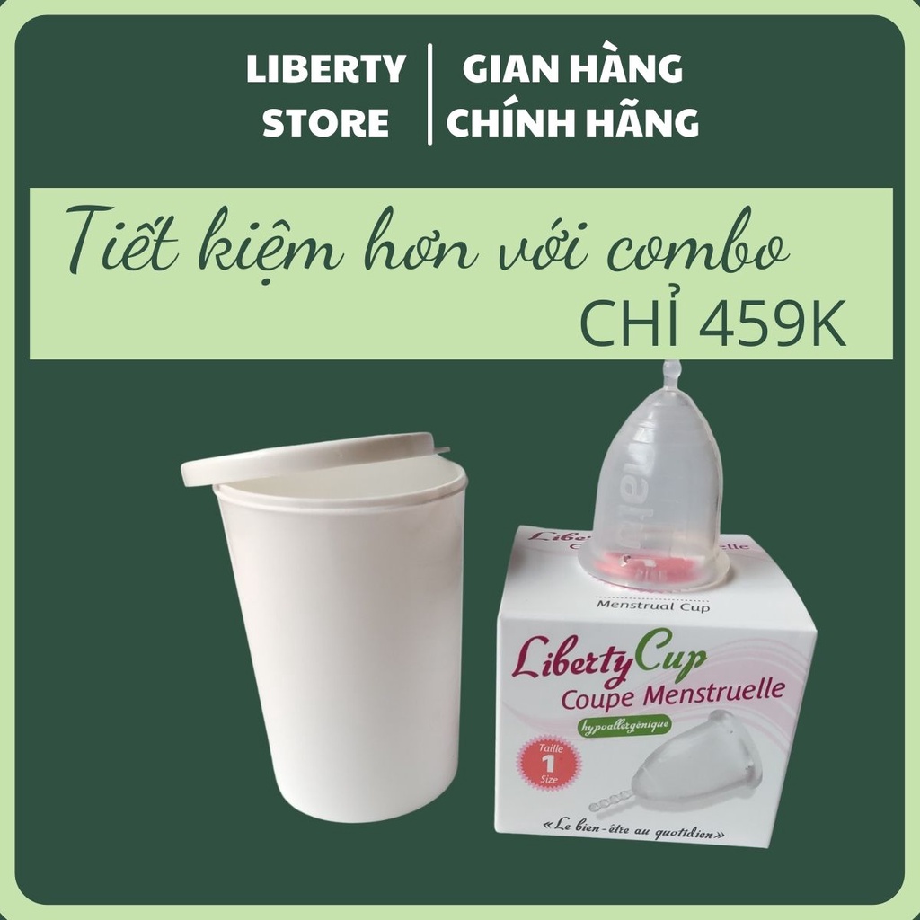 Combo Cốc nguyệt san Liberty Cup và Cốc tiệt trùng Herlife, hàng chính hãng