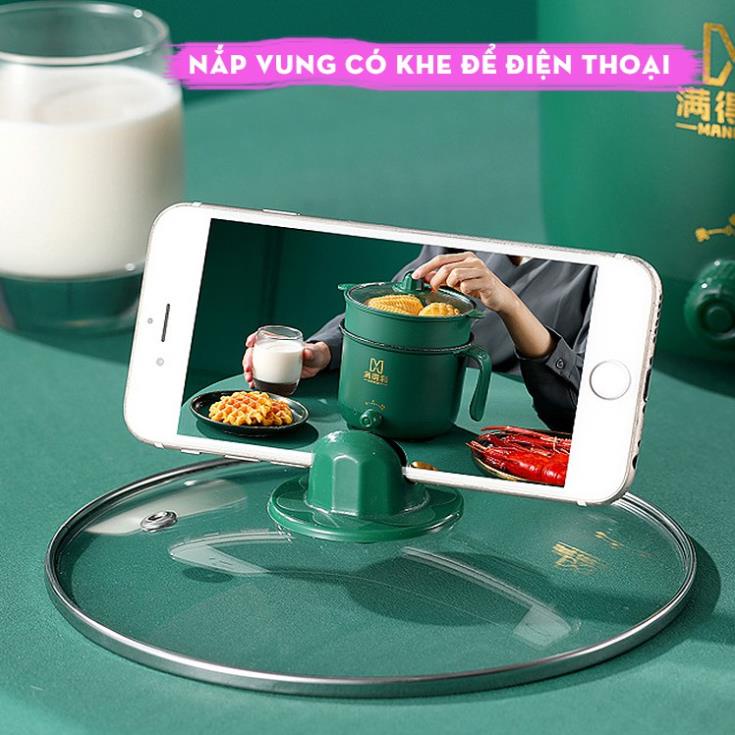 Nồi lẩu mini -Ca nấu mì cầm Tay, Nấu Cơm Đa Năng Có Tay Cầm 1,8L  2 Nấc Nhiệt Mẫu Mới nhất