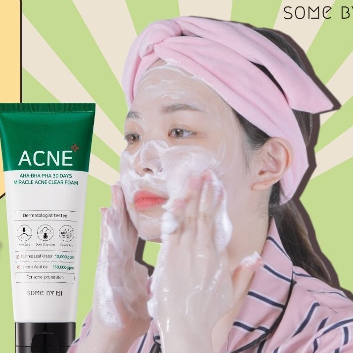 Sữa Rửa Mặt Dưỡng ẨM,Giảm Mụn Some By Mi AHA-BHA-PHA 30 Days Miracle Acne Clear Foam 100ml