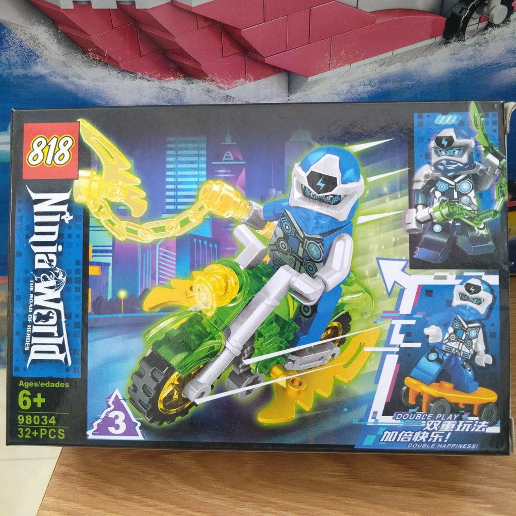 Lego trẻ em lego nhí cho bé 98034 bộ 8 nhân vật ninjago cưỡi xe máy cực ngầu