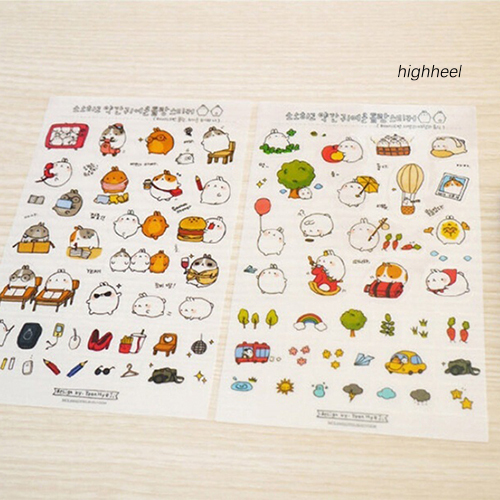 Set 6 Tấm Sticker Dán Trang Trí Album Ảnh Hình Thỏ Hoạt Hình Đáng Yêu