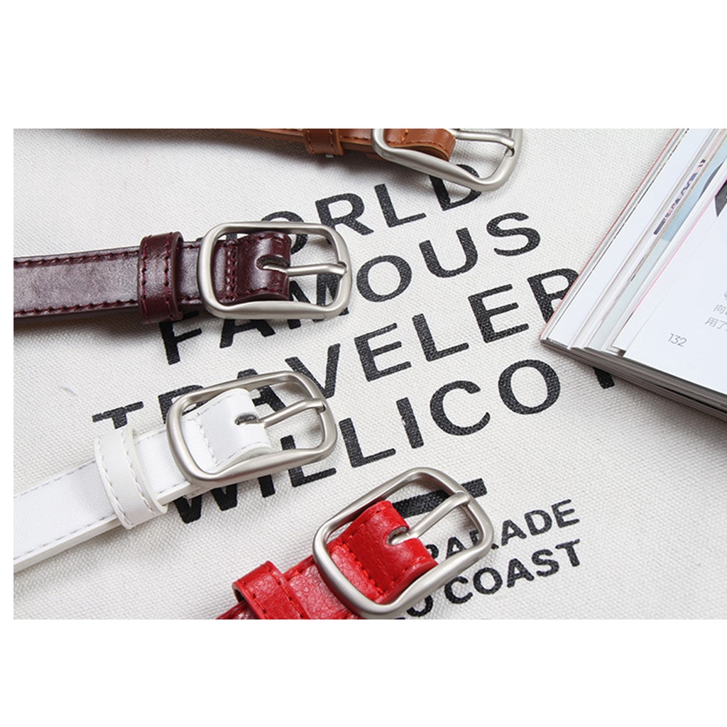 SmileFairyCC【COD &amp; Hàng Có Sẵn】Thắt Lưng Da Mềm Khóa Vuông Đa Năng Thời Trang Công Sở Cho Nữ