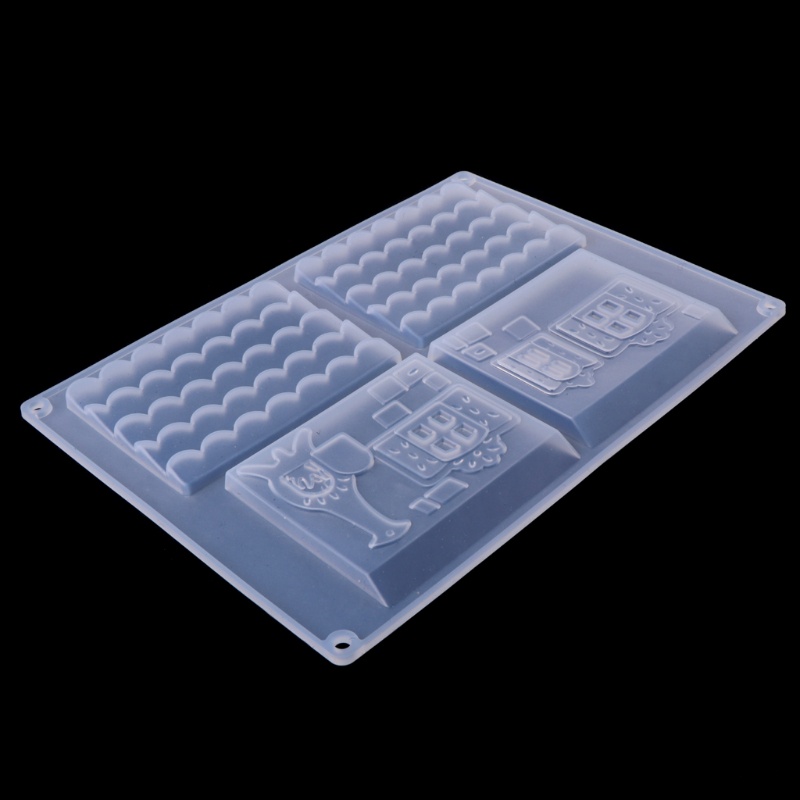 Set 2 Khuôn Silicone Làm Đồ Trang Trí Thủ Công Hình Ngôi Nhà Giáng Sinh DIY