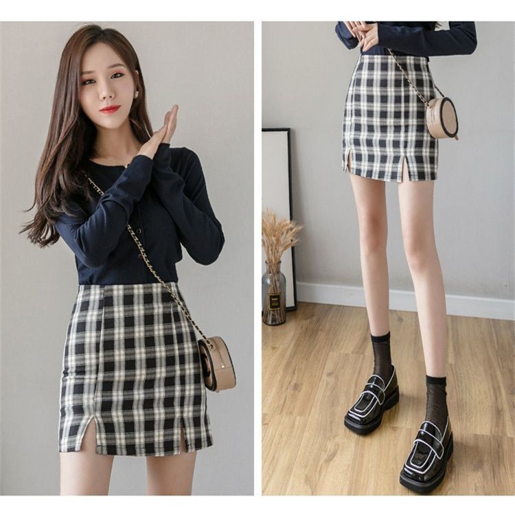 ( HÀNG CÓ SẴN ) Váy carô lưng cao kiểu dáng hàn quốc