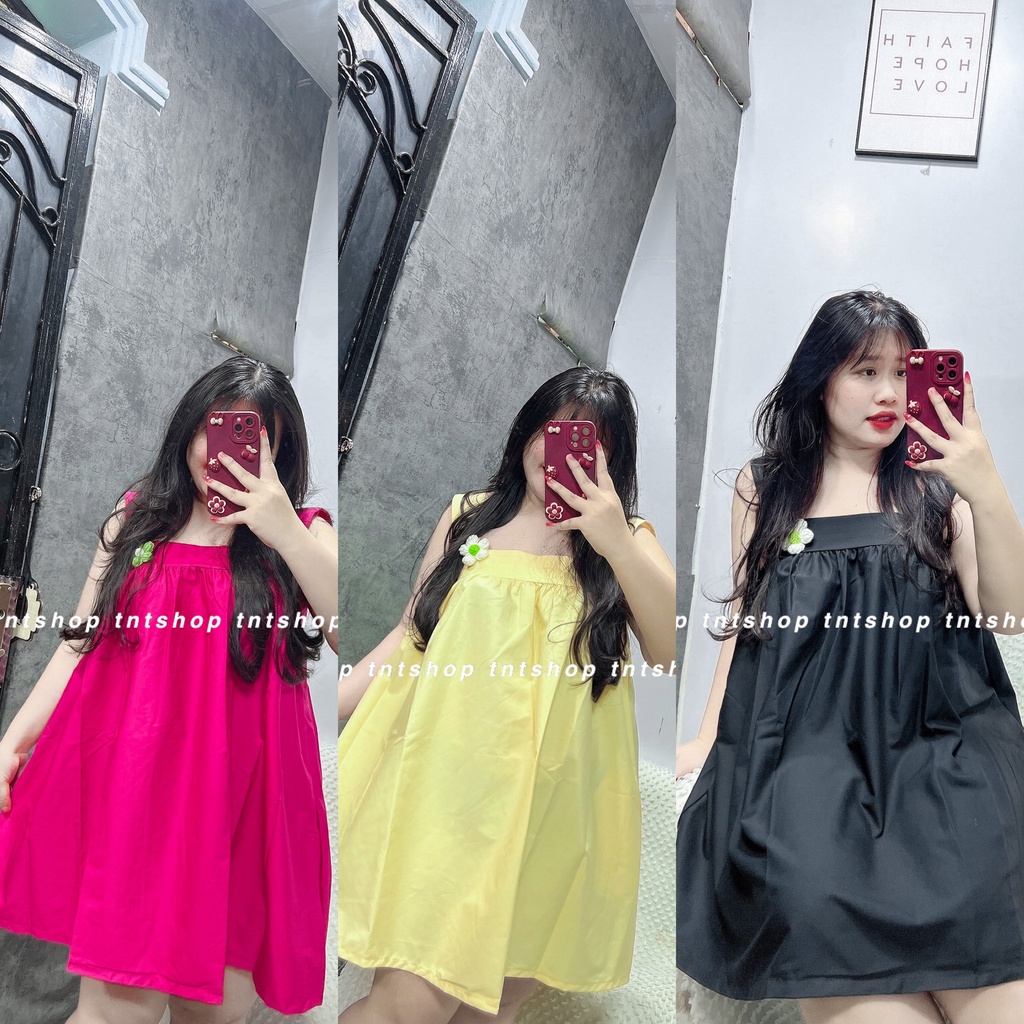 ĐẦM 2 DÂY CHÉO LƯNG KÈM HOA [TNT SHOP BIGSIZE 60KG 90KG]