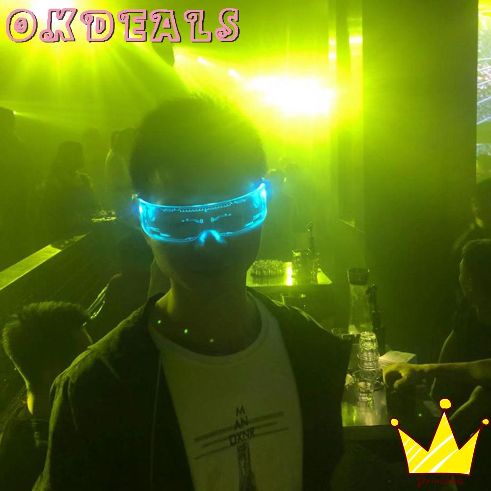 RAVE Mắt Kính Phản Quang Có Đèn Led Dùng Hóa Trang Dj Trong Các Bữa Tiệc