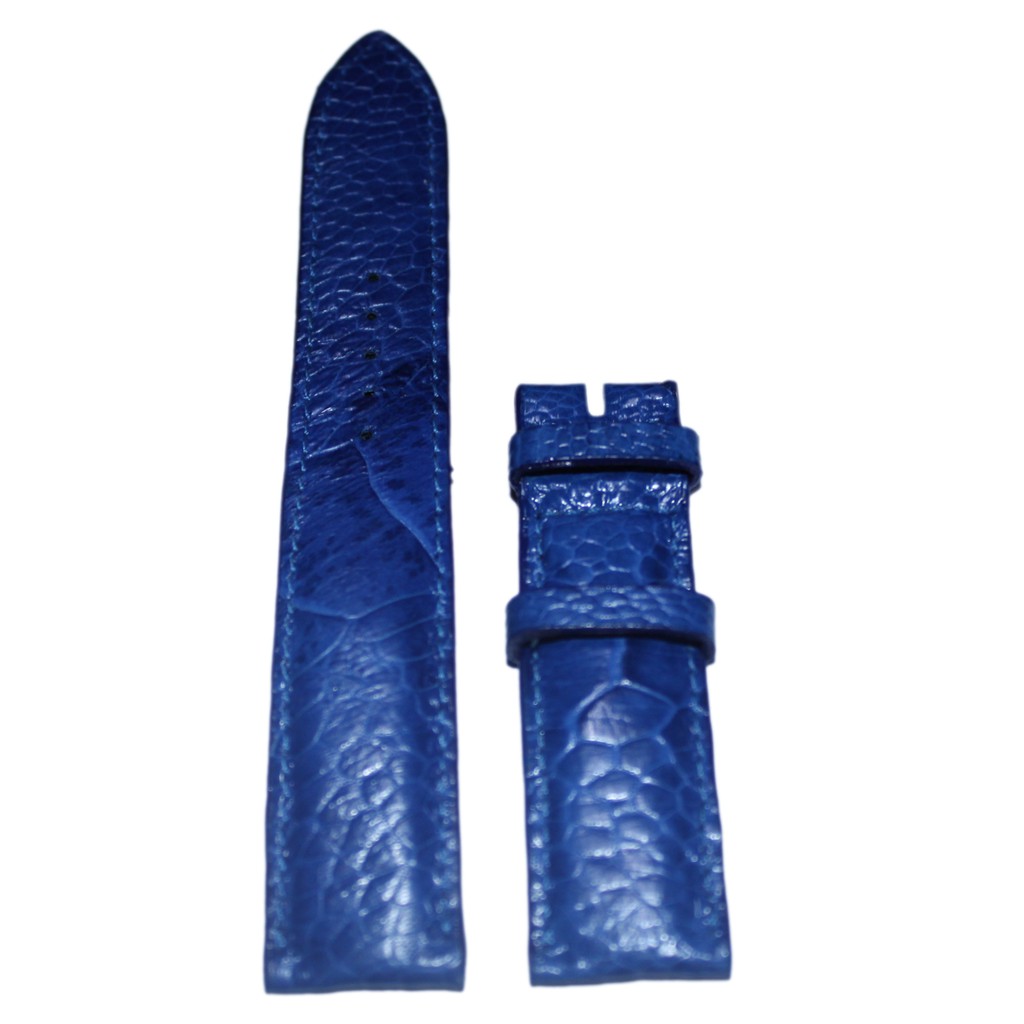 Dây đồng hồ Huy Hoàng da đà điểu size 16, 18, 20 màu xanh dương HP8463