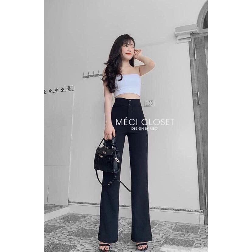 Quần ống loe lưng cao ống rộng MSHT
