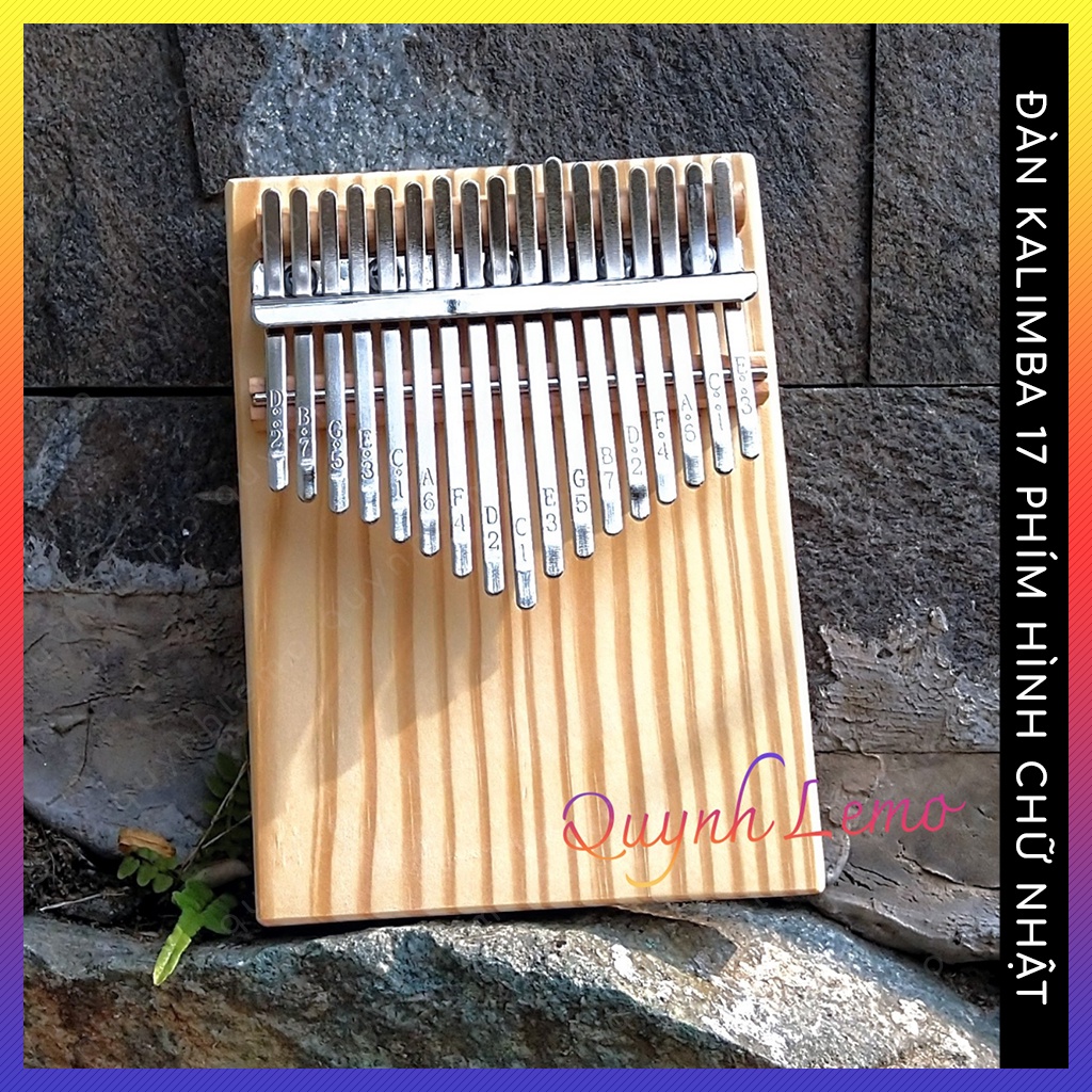 Đàn kalimba 17 phím gỗ thông mỹ hình chữ nhật QUYNHLEMO, piano ngón tay cái phụ kiện hấp dẫn khi mua kèm deal sốc