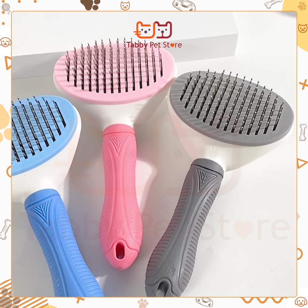 Lược chải lông cho chó mèo thú cưng có nút bấm chính hãng Tabby pet Store