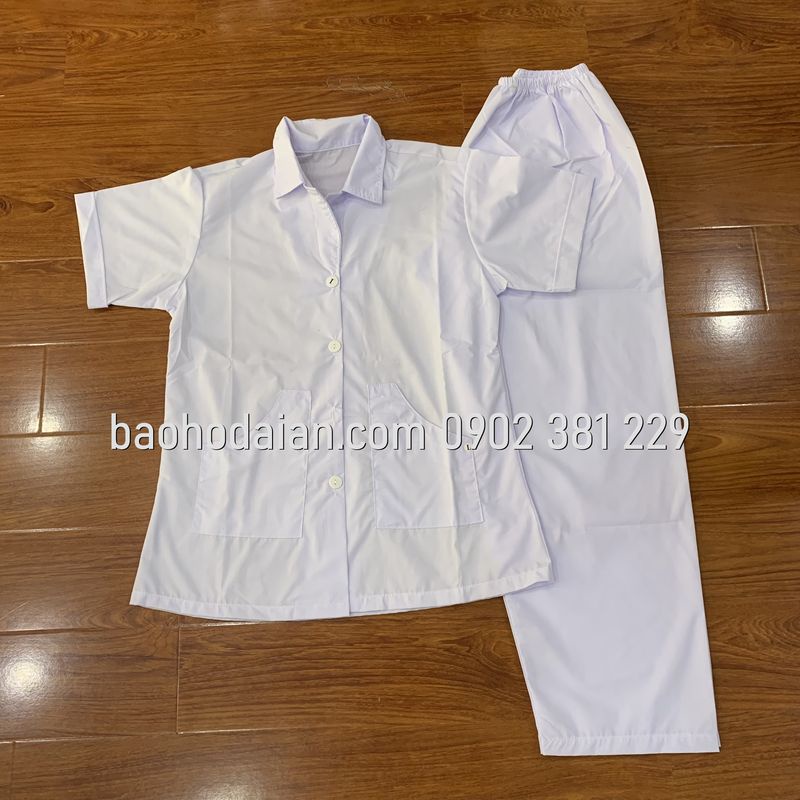 Quần áo blouse nữ màu trắng cho bác sĩ, dược sĩ, y tá, thẩm mỹ viện, tạp vụ