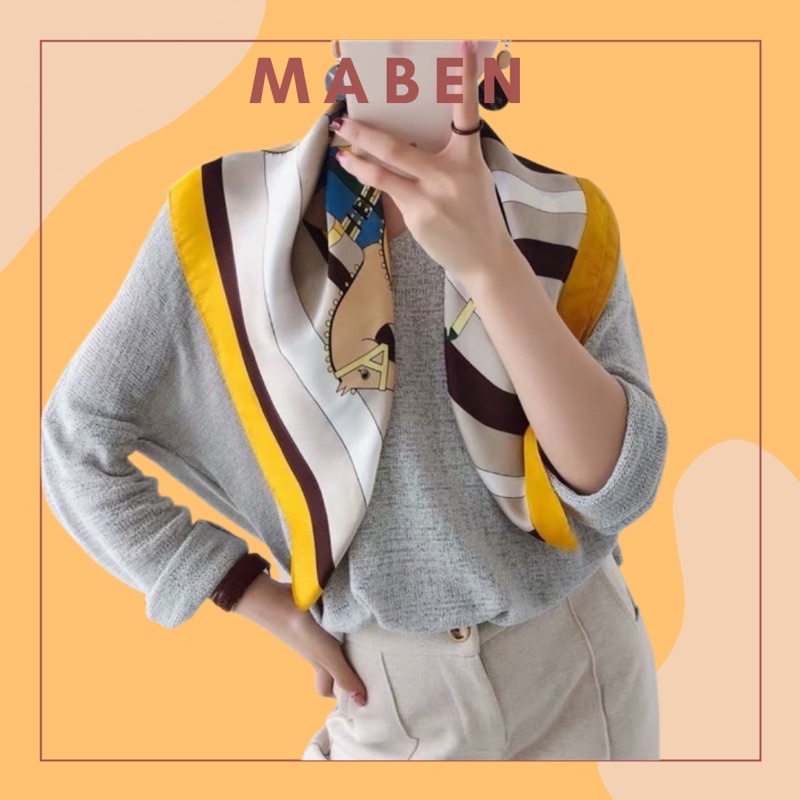 Khăn lụa vuông 70x70 turban quàng cổ,áo khăn yếm bandana thời trang đội đầu - Maben