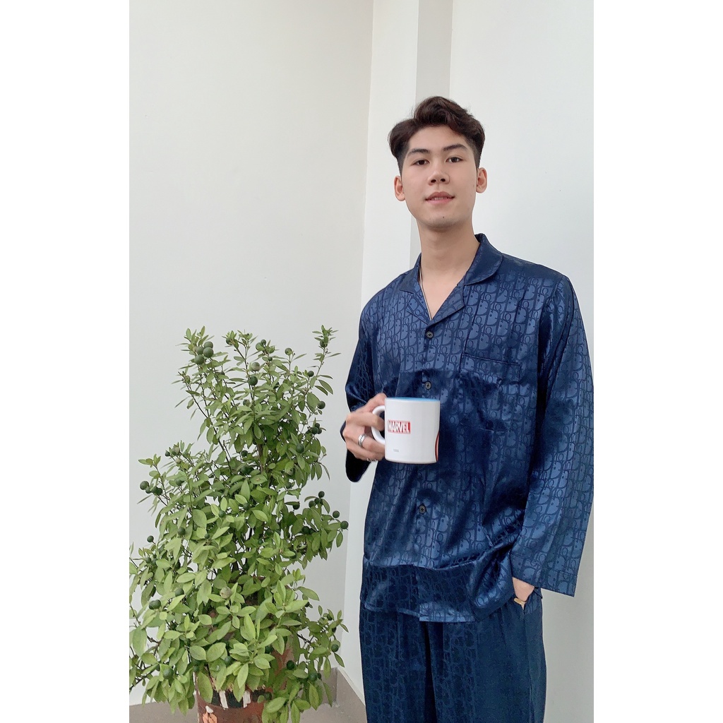 [Xả hàng] Pijama nam lụa gấm cao cấp may sẵn tại xưởng Hà Nội