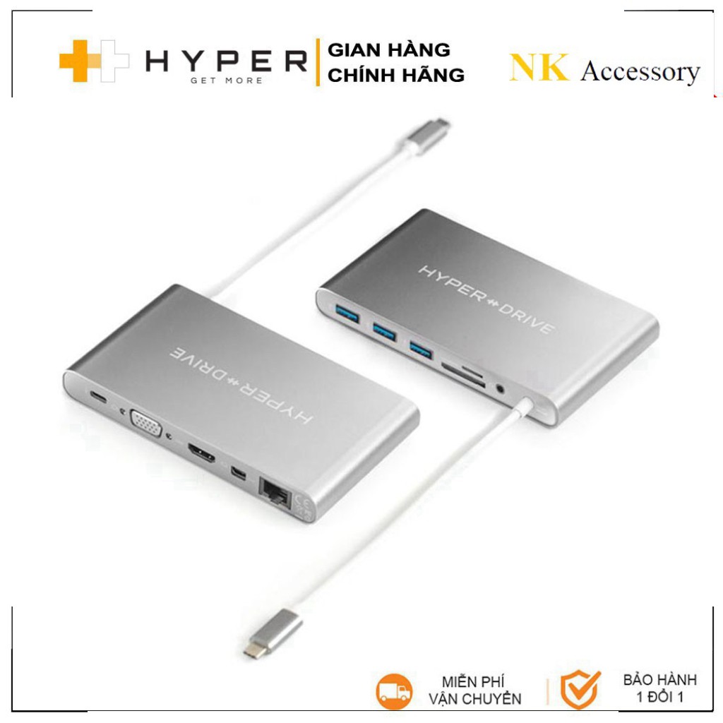 T-  Cổng chuyển HYPERDRIVE ULTIMATE 11port USB-C HUB cho MACBOOK PRO, PC & DEVICES - GN30 -  Hàng Chính Hãng