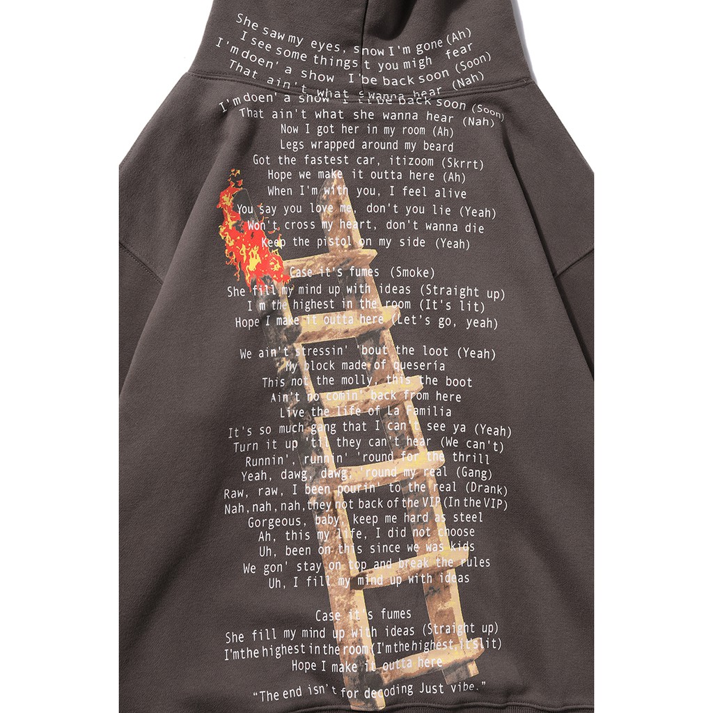 Travis Scott's new Lisa same style flame ladder TS stickman pullover fleece hoodie