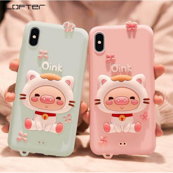 💞Hàng Mới Về 💞Ốp Lưng Iphone Silicon Cao Cấp Lofter Mèo Oink Chống Bẩn Chống Nước