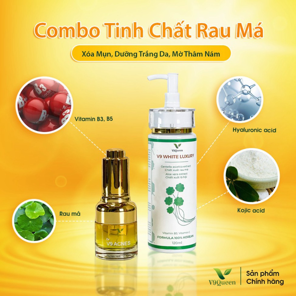 Combo giảm mụn, Combo loại bỏ mụn, Xóa mụn, Mờ thâm, Dưỡng Trắng Da - Mỹ Phẩm Bà Bầu V9QUEEN | BigBuy360 - bigbuy360.vn
