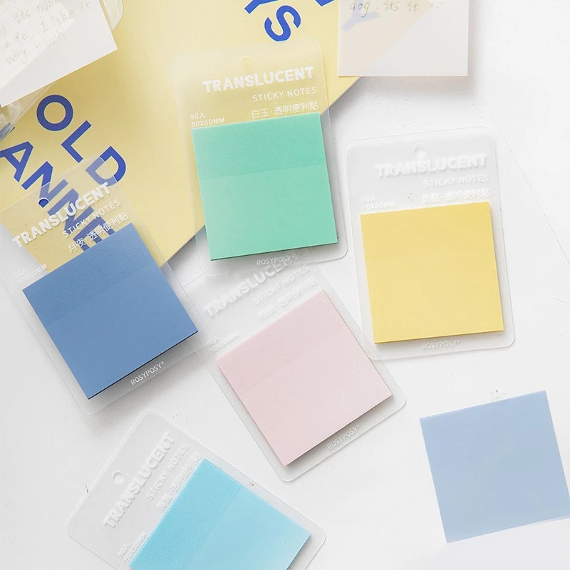 Set 50 Tờ Giấy Ghi Chú Tự Dính Nhiều Màu Chống Thấm Nước Di Động Tiện Dụng Cho Học Sinh / Văn Phòng