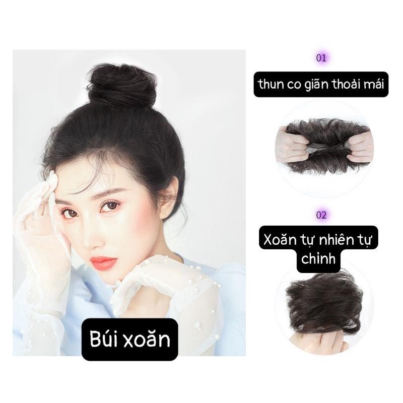 Tóc Búi các loại hàng đẹp sợi tơ  nhân tạo giống tóc thật 100%