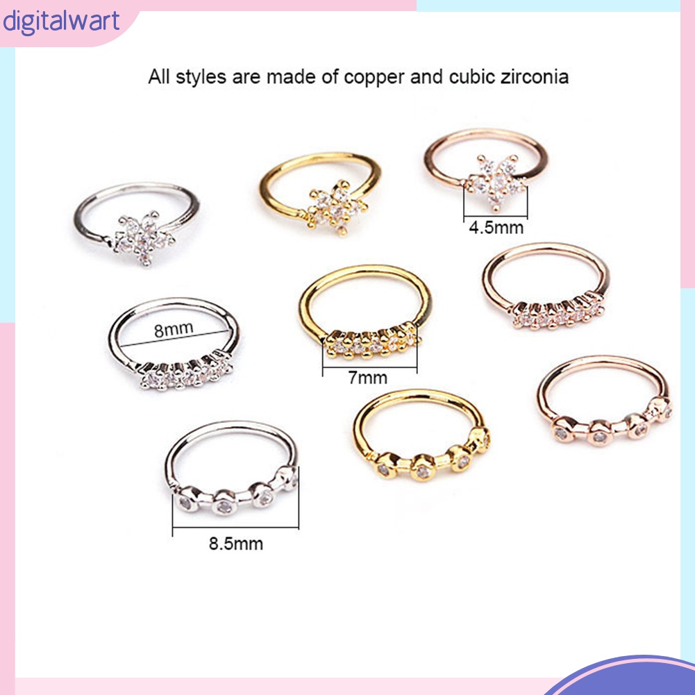 1 Khuyên Mũi Tròn Đính Đá Zircon Thời Trang Cho Nữ