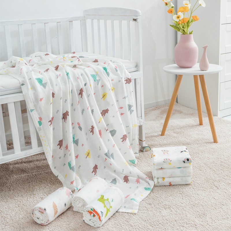 Khăn tắm lớn, khăn xô tắm Aden &amp; Anais sợi tre cho bé, Dùng làm khăn tắm, khăn quấn kích thước 1.2m*1.2m (2 Lớp)