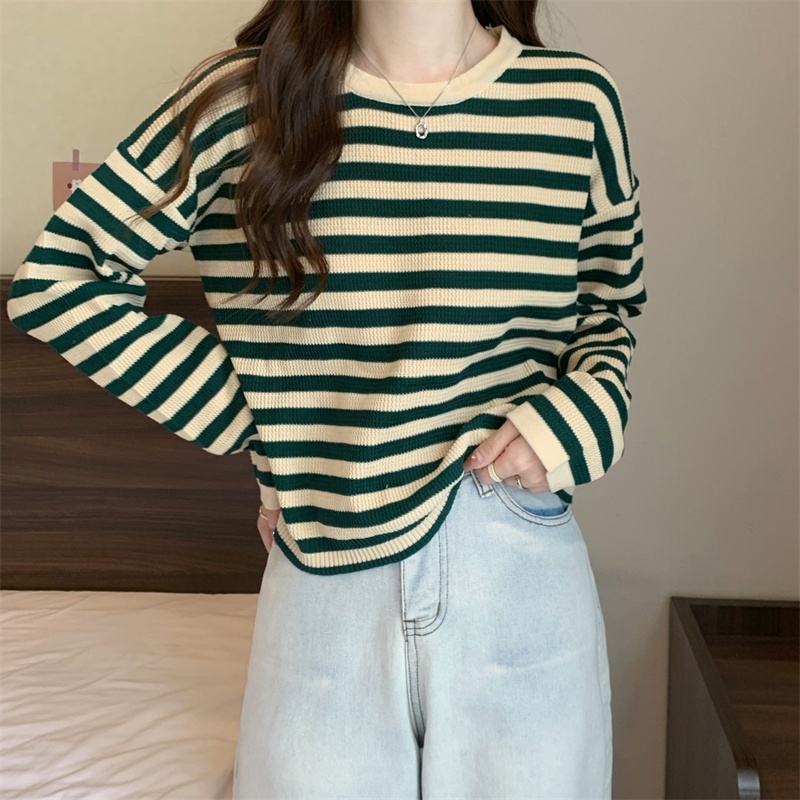 Áo Thun Nữ Dài Tay Sọc Ngang Thời Trang