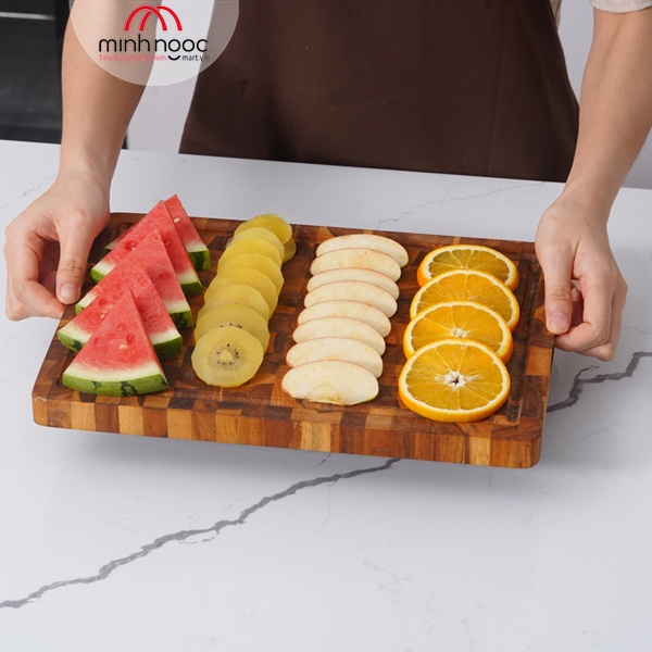[Chính hãng] Thớt gỗ Teak Chef Studio hình chữ nhật 25x35x2,5 cm - MSP 10228. Dùng cắt, thái, khay trưng bày thực phẩm.