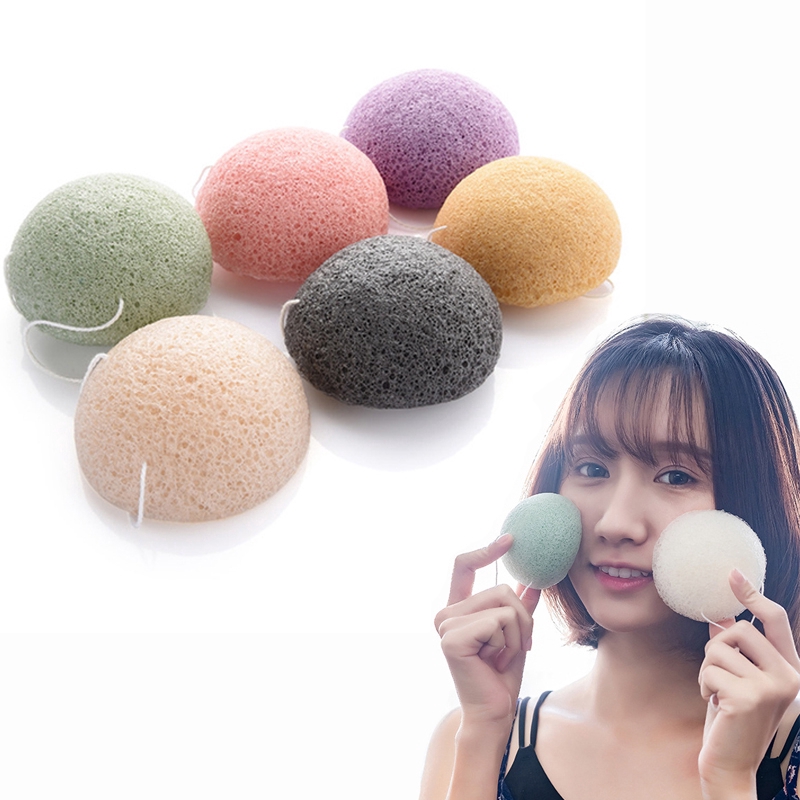 [Hàng mới về] Mút tắm Konjac 6 màu tùy chọn chăm sóc làn da tiện dụng