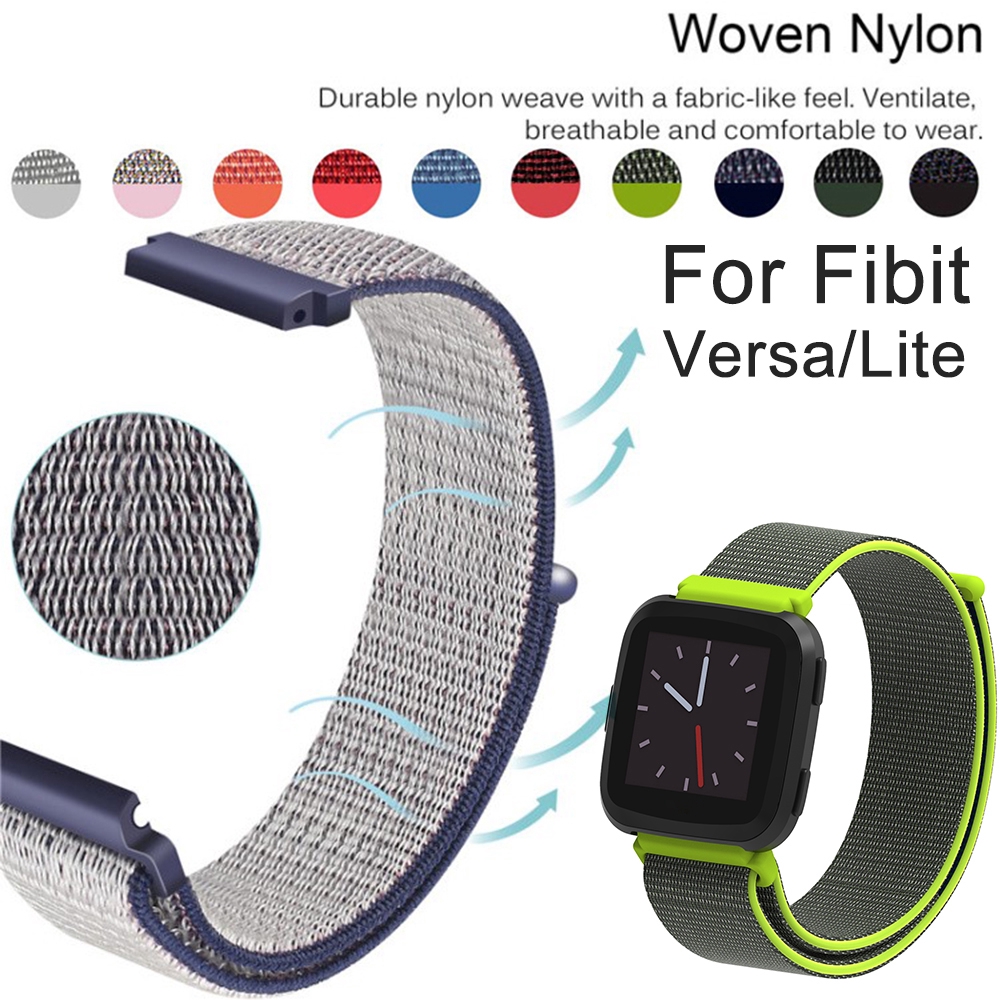 Dây đeo sợi nylon thể thao cho đồng hồ thông minh Fitbit versa Lite