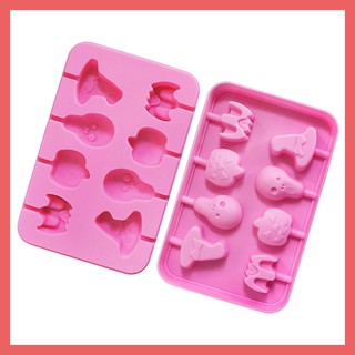 [Giảm giá sốc] Khuôn kẹo mút halloween đáng yêu tặng kèm 10 que làm kẹo mút