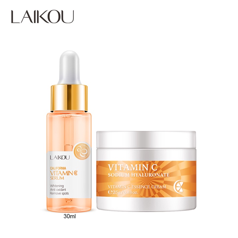 Bộ sản phẩm LAIKOU 25g + 30ml gồm kem dưỡng và tinh chất vitamin C