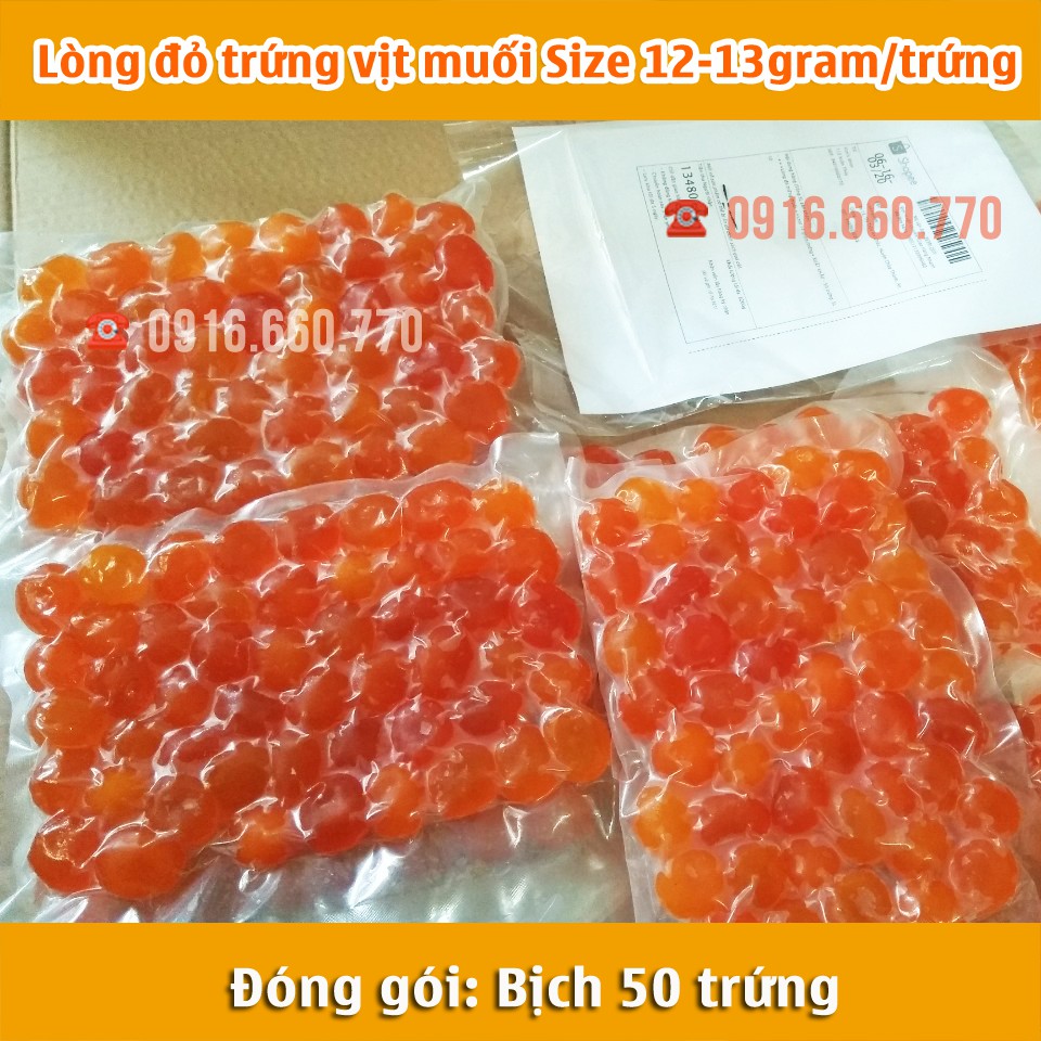 Lòng đỏ trứng vịt muối Size 12-13gram/trứng