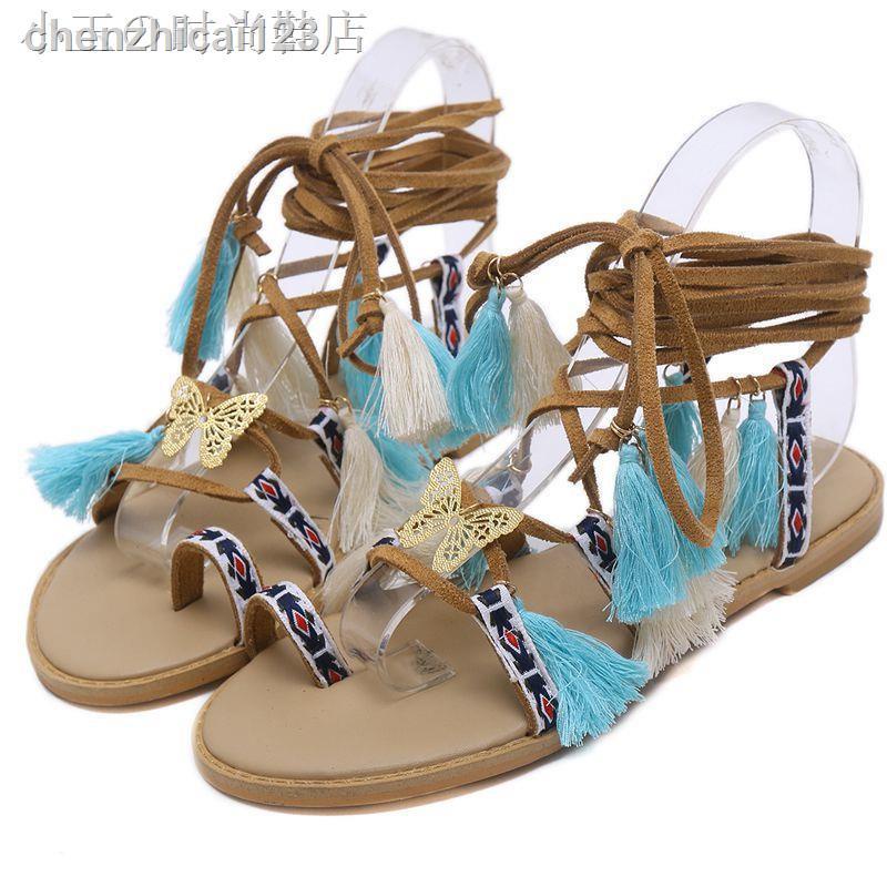 ✎☈✕□✇♝ Giày sandal cột dây phong cách Roman