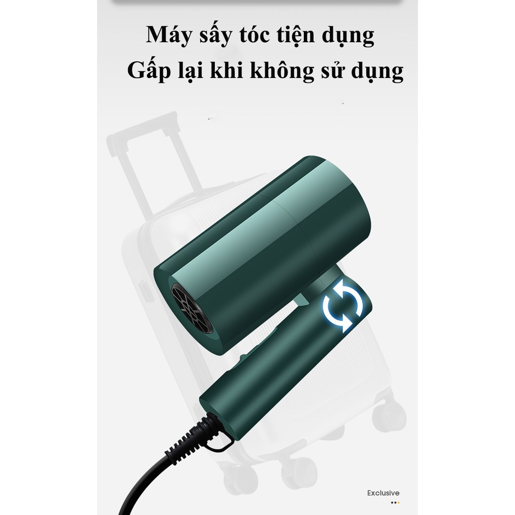 Máy sấy tóc gấp gọn, tiện dụng khi đi du lịch, công suất 1000W