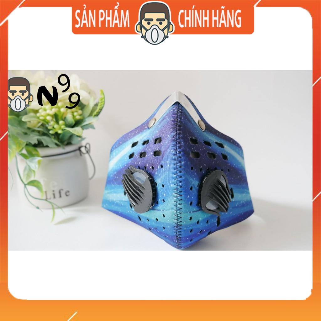 Khẩu trang đi phượt đeo sau gáy DELUXE có van thở