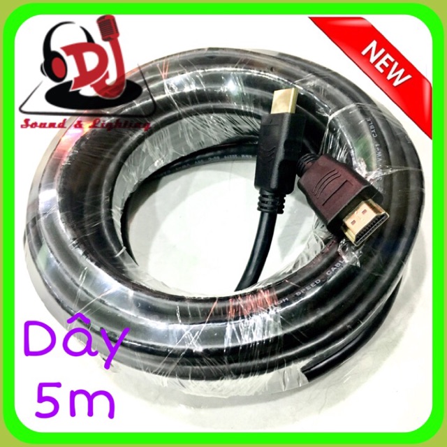 Dây HDMI Full HD tròn dài 5m dây hdmi chuẩn full HD 1.4 có giá sỉ dây hình tivi latop pc máy phóng máy chiếu
