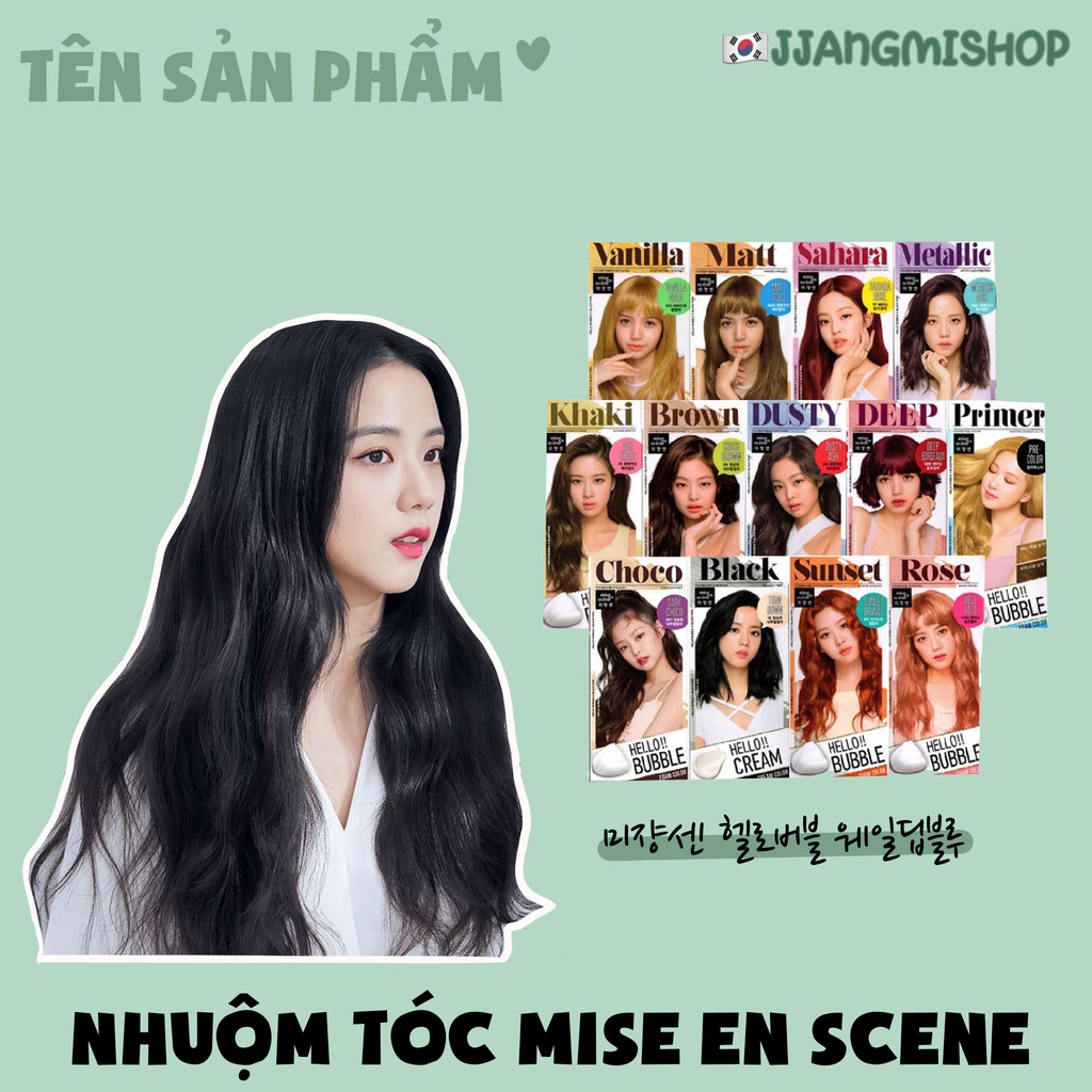 Thuốc nhuộm tóc Hello Bubble Foam Mise En Scene / Shining Essence Black Pink