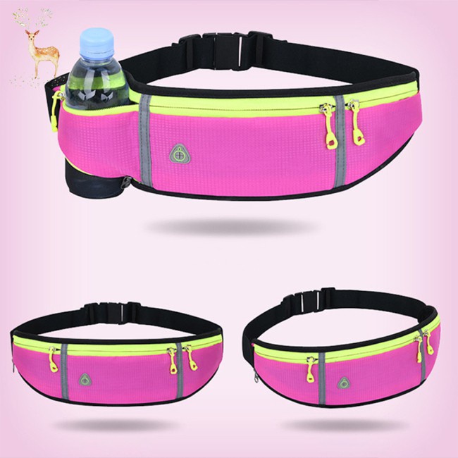【Trong kho】 Belt Bag Waist  Pack With Water Bottle Holder Waist Pouch Mount For Runing Sports