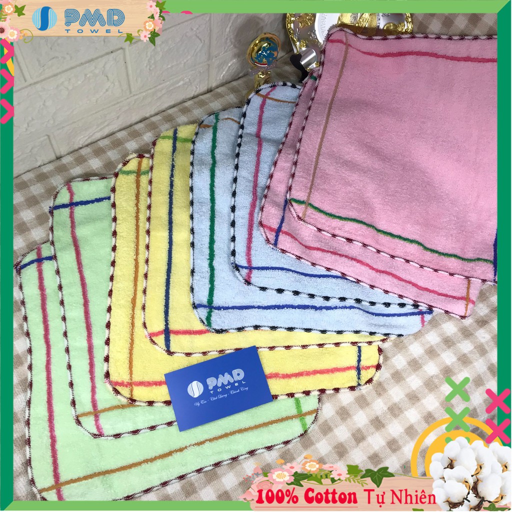 [ RẺ_BỀN_ĐẸP] Khăn mặt vuông cho bé 28x28cm sợi cotton mềm mịn, thấm nước tốt, có tính kháng khuẩn cao, an toàn cho da