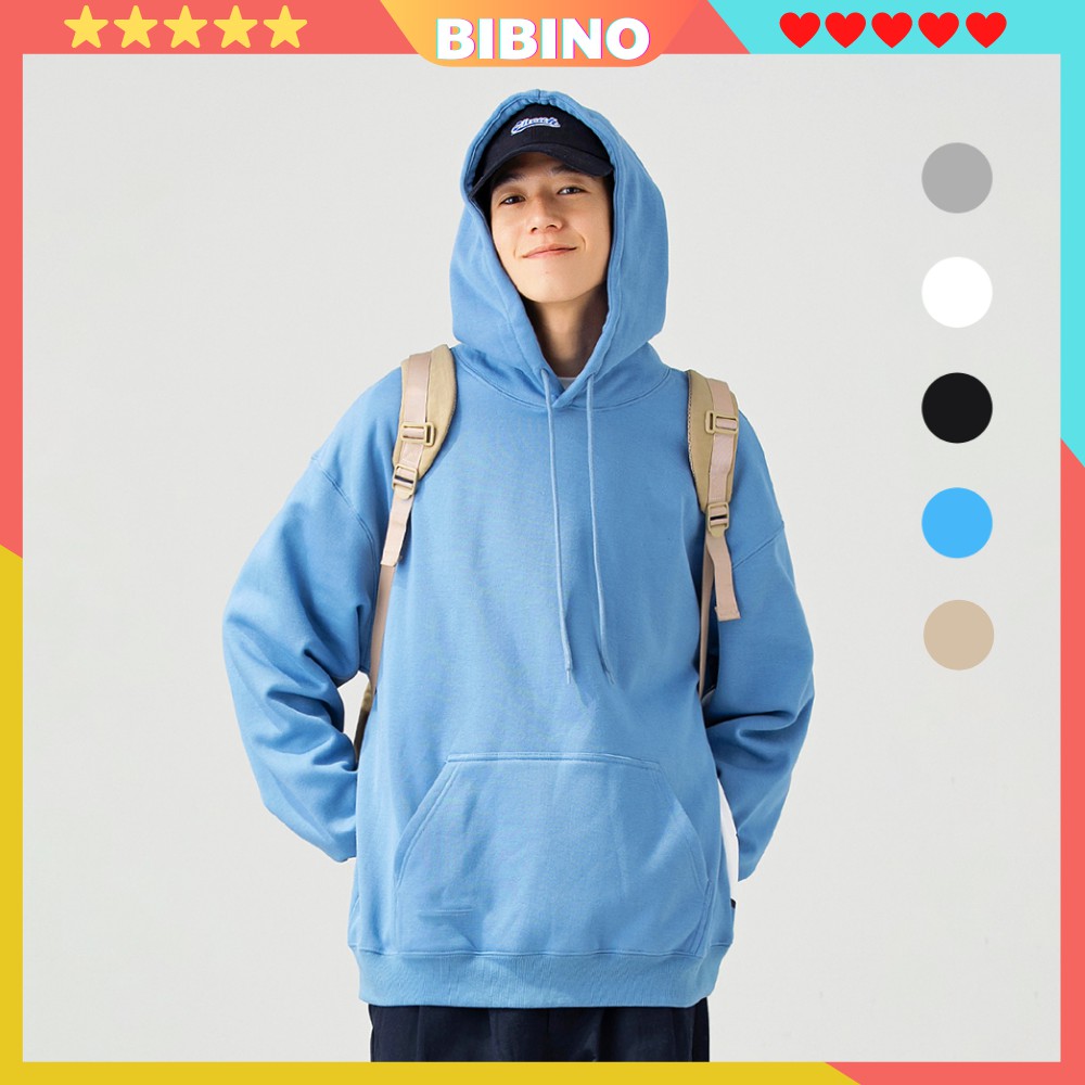 Áo Khoác Hoodie Nỉ Có Mũ Form Rộng BIBINO Nhiều Màu Unisex Nam Nữ Ulzzang