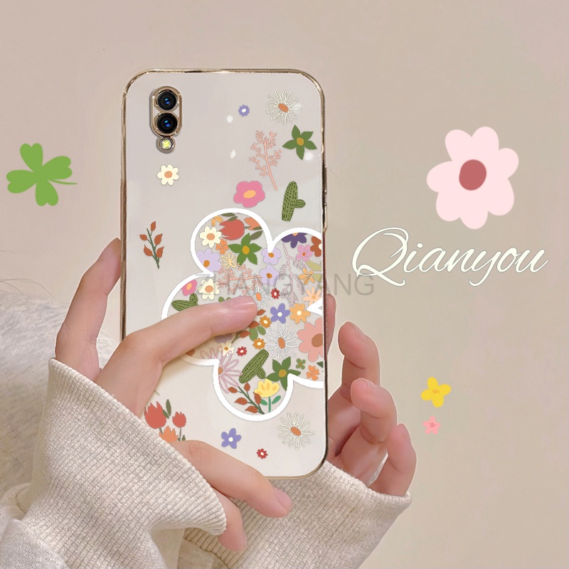 Ốp Điện Thoại TPU Silicone Mạ Điện Hình Hoa Mùa Hè Cho vivo y91c y91 y1s y93 y95