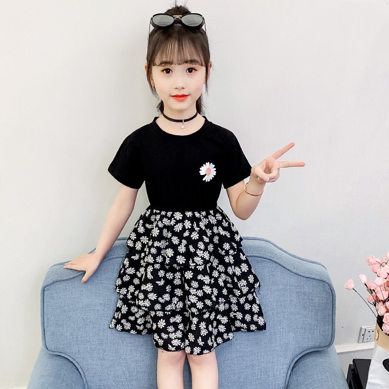 Set "VÁY HOA CÚC" nhí 14-45kg cho bé gái từ 4-14 tuổi. Áo cotton co giãn, thoáng mát. Váy xinh xắn. G16