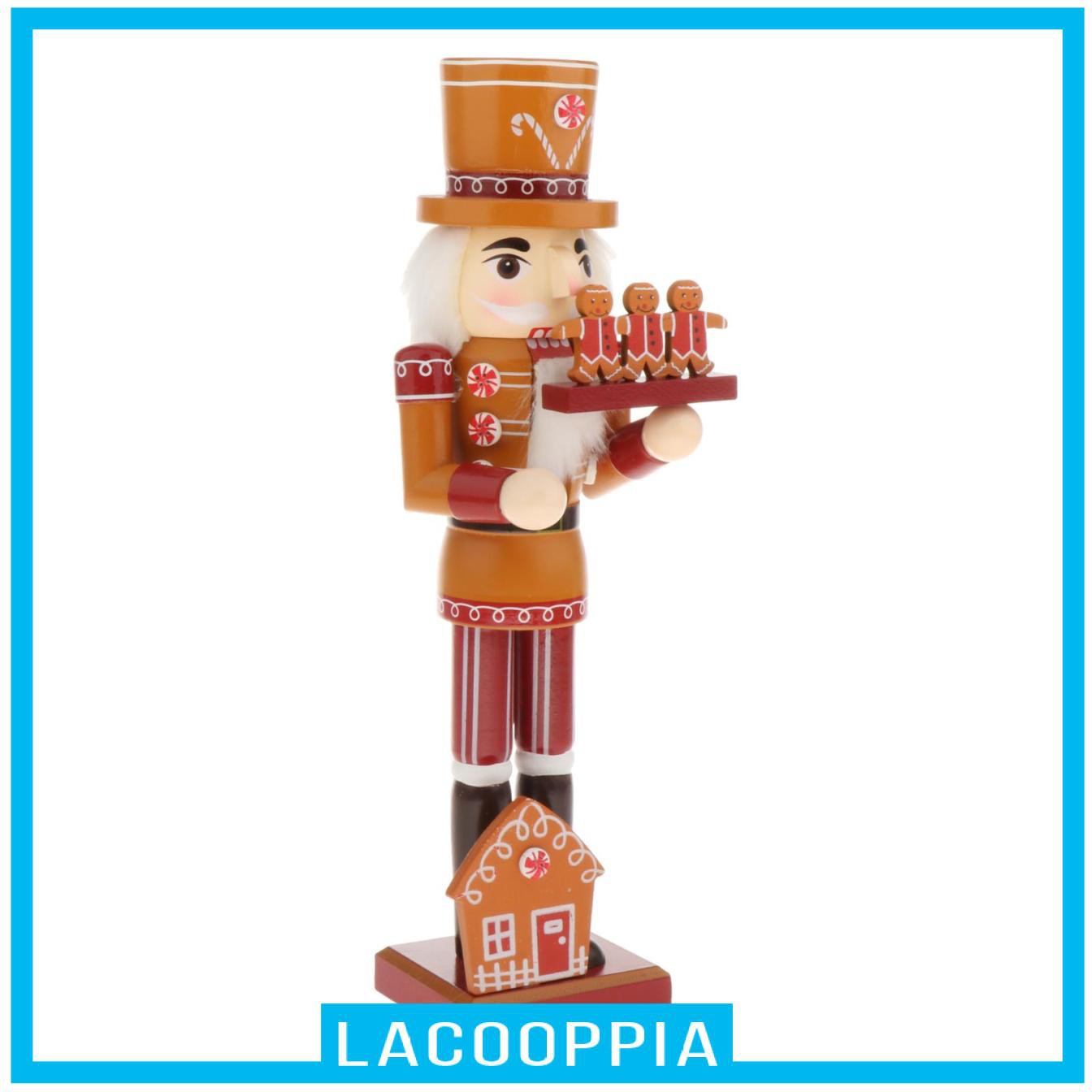 [LACOOPPIA] Wood Nut Soldier Christmas Nut  Puppet Figurine Cake Doll Standing