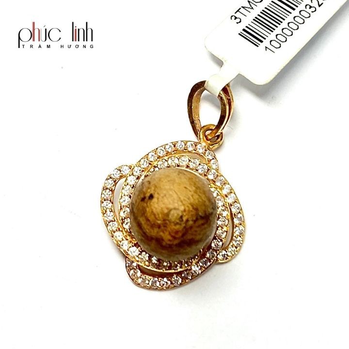 Mặt Dây Chuyền Gắn Hạt Trầm Hương PHÚC LINH 4.4p