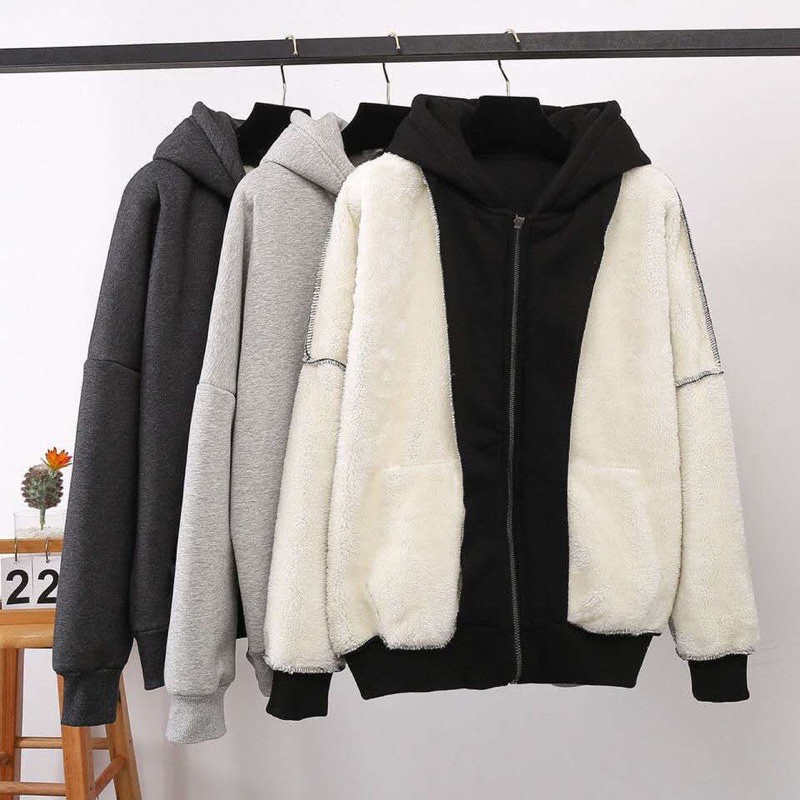 Áo khoác Hoodie Zip lót lông dày dặn siêu ấm