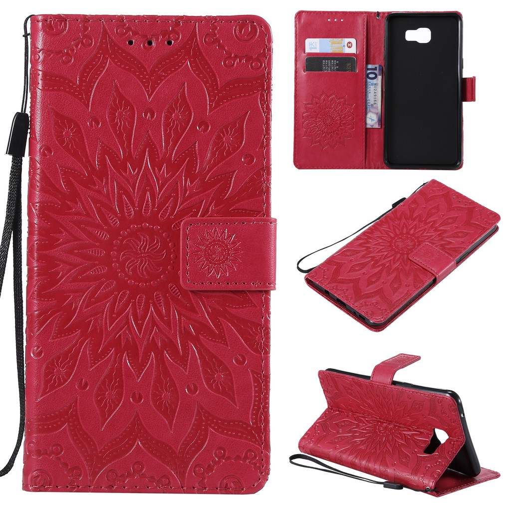 Bao da điện thoại dập nổi họa tiết hoa dành cho Samsung C9 Pro | BigBuy360 - bigbuy360.vn