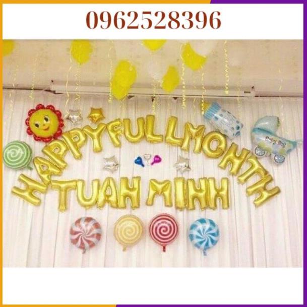 Bộ Bóng Chữ ❤️ Happy Fullmonth ❤️ nhiều mầu