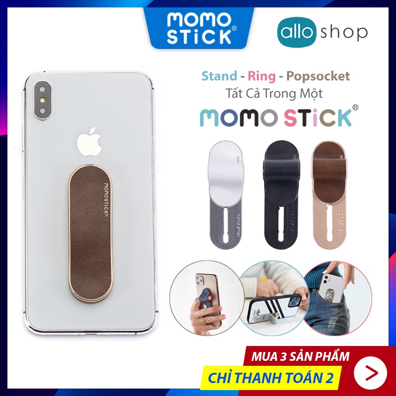 Giá Đỡ Điện Thoại MOMOSTICK PU Series, Kê Đỡ iPhone Momo Stick Đa Năng Popsocket &amp; Ring - Chính Hãng Hàn Quốc