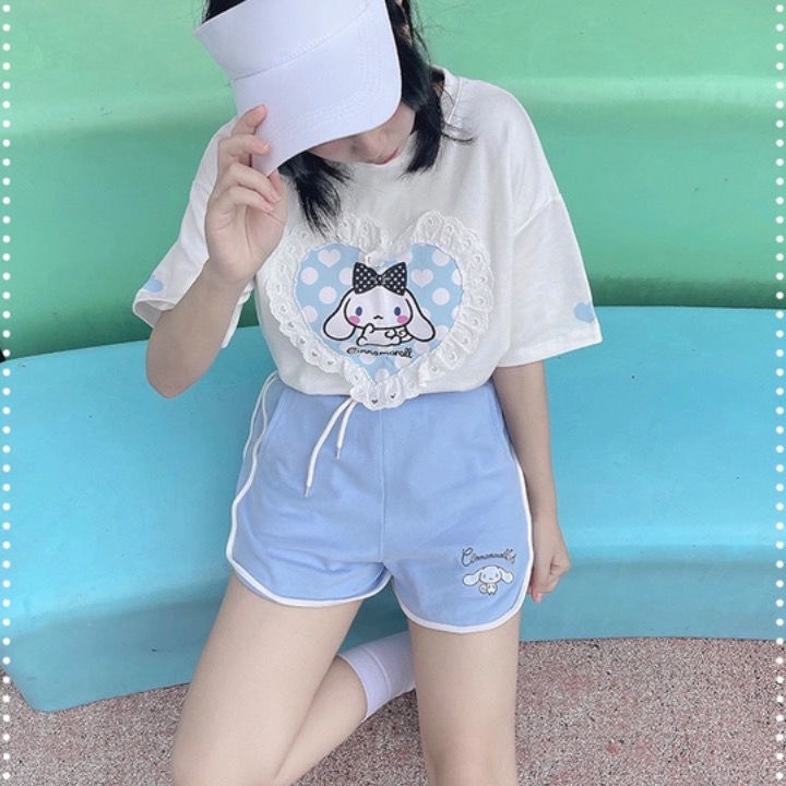 Quần Short Thể Thao Ống Rộng Phong Cách Nhật Hàn Dễ Thương Cho Nữ